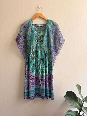 Cato Dress Women S Sheer Floral Flutter Sleeve Ruffle Neck Dark Fairy Whimsigot